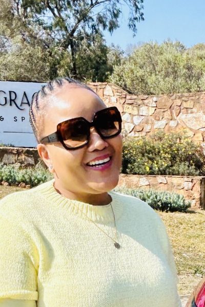 Grace mounted on the hill