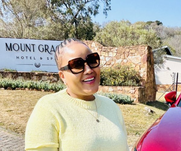 Grace mounted on the hill